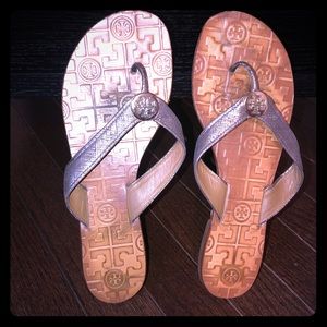 Tory Burch Gunmetal Thora Sandals Size 8